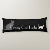 Niedliche verrückte Katzen-Dame, graues Seitenschläferkissen (Rückseite)