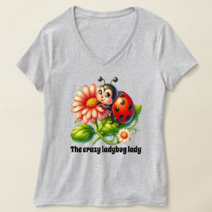 Niedliche verrückte Ladybug Dame individuell anpas T-Shirt