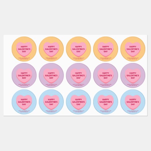 Niedliche, versammelte Gesprächsherzen Galentinsta Etiketten (Blatt)
