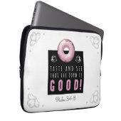 Niedliche Verse Psalm 34:8 mit Pink Doughnut Laptopschutzhülle (Vorne Rechts)