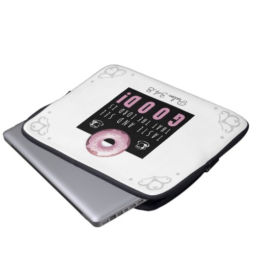 Niedliche Verse Psalm 34:8 mit Pink Doughnut Laptopschutzhülle (Vorne Knopf)