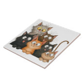 Niedliche verspielte Katzen Fliese (Seite)