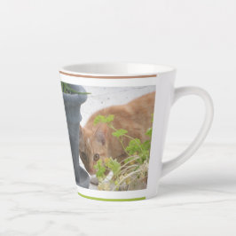 Niedliche Versteckung der Roten Katze Latte-Tasse Milchtasse