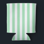 Niedliche vertikale Streifen mit schmaler, weißer  Dosenkühler<br><div class="desc">Vertikale Streifen Muster Design in schönen schick Minze grün Frühling Sommer Strand Farbe. Moderne gestreifte Wohngestaltung.</div>