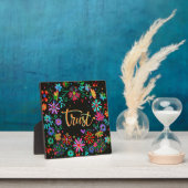 Niedliche Vertrauen von Boho Black Floral Fotoplatte (InSitu)