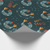 Niedliche Verzierte Vögel Geschenkpapier (Ecke)