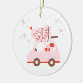 Niedliche Verzierung mit Auto, Weihnachtsbaum und Keramik Ornament (Links)