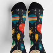 Niedliche Verzierungsmuster in marineblau Socken (Oben)