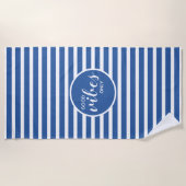 Niedliche Vibes Nur Royal Blue Strip Moderne Strandtuch (Vorderseite)