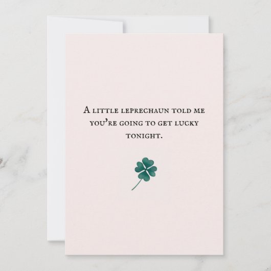 niedliche vierblättriges Kleeblatt Feiertagskarte (Vorderseite)