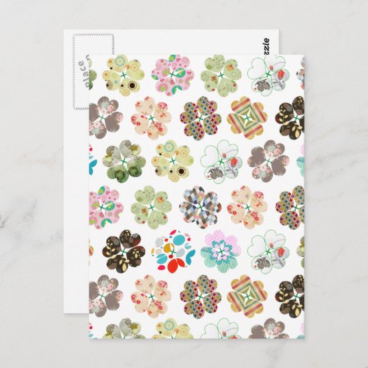 Niedliche vierblättriges Kleeblatt Postkarte (Vorne/Hinten)