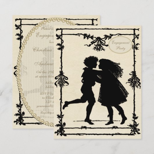 Niedliche viktorianische einladung (Vorne/Hinten)