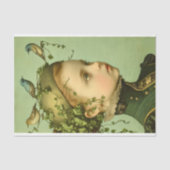 Niedliche Viktorianische Girl & Vines & Birds BE1 Seidenpapier (Vorderseite)