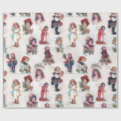 Niedliche Viktorianische Kinder/Weihnachtsgrüße Geschenkpapier (Flach)