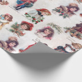 Niedliche Viktorianische Kinder/Weihnachtsgrüße Geschenkpapier (Ecke)