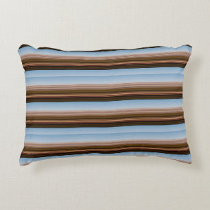 Niedliche, Vintag-blaubraune Streifen Dekokissen
