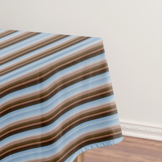 Niedliche, Vintag-blaubraune Streifen Tischdecke (Beispiel)