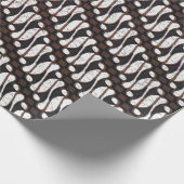 Niedliche Vintag-braun-weiße Java Ethnic Batik Geschenkpapier (Ecke)