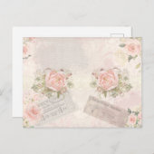 Niedliche Vintag inspiriert Rose und Tickets Postkarte (Vorne/Hinten)