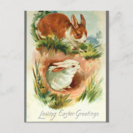 Niedliche Vintag Osterhasen Postkarte
