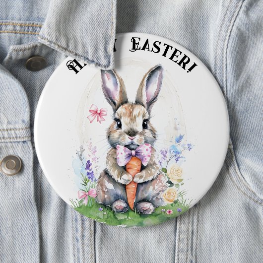 Niedliche Vintag Ostern Kaninchen Farbe Button (Beispiel)