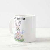 Niedliche Vintag Ostern Kaninchen Farbe Kaffeetasse (Vorderseite Links)