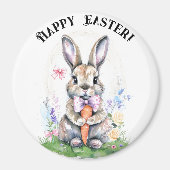 Niedliche Vintag Ostern Kaninchen Farbe Magnet (Vorne)