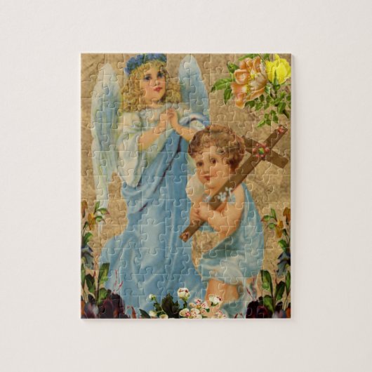 Niedliche Vintage Angel-Kinder Puzzle (Vertikal)