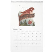 Niedliche Vintage Aquarellbilder Vogelkinder 6 Kalender (Feb 2027)