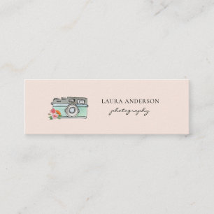 Niedliche Vintage Aquarellkamera Mini Visitenkarte