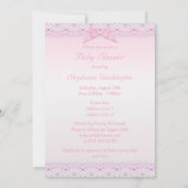 Niedliche Vintage Baby Girl Dusche Imitate Spitzen Einladung (Rückseite)