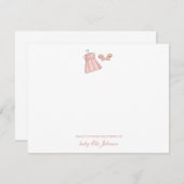 Niedliche Vintage Babykleidung & Schuhe flach Dankeskarte (Vorne/Hinten)