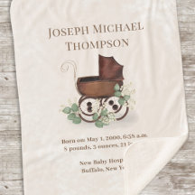 Niedliche Vintage Babystadien Eucalyptus Baby Carr