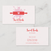 Niedliche Vintage Bäckerei Rollin Button Rosa und  Visitenkarte (Vorne/Hinten)