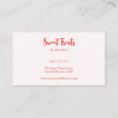 Niedliche Vintage Bäckerei Whisky Rosa und Rot Visitenkarte (Rückseite)