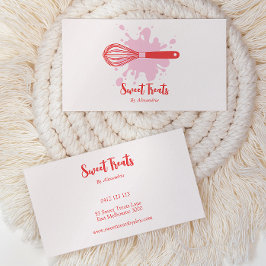 Niedliche Vintage Bäckerei Whisky Rosa und Rot Visitenkarte