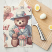 Niedliche Vintage Bären Nahtlos Geschirrtuch (Viertel Falte)