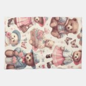 Niedliche Vintage Bären Nahtlos Geschirrtuch (Horizontal)