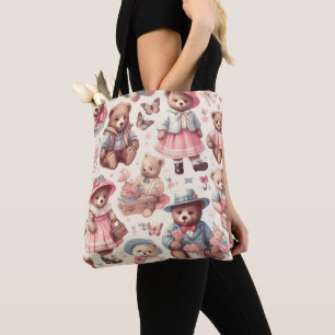 Niedliche Vintage Bären Nahtlos Tasche