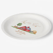 Niedliche Vintage Bauern Markt Barnyard Baby Dusch Pappteller (Schrägansicht)