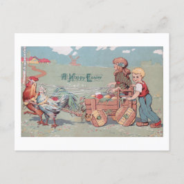 Niedliche Vintage Bauernkinder/Ostereier Feiertagspostkarte