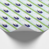 Niedliche Vintage Blue Baby Boy Carriage Geschenkpapier (Ecke)