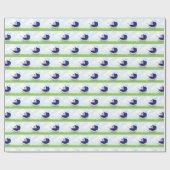 Niedliche Vintage Blue Baby Boy Carriage Geschenkpapier (Flach)