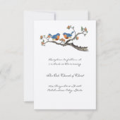 Niedliche Vintage Bluebirds Hochzeitseinladungen Einladung (Vorderseite)