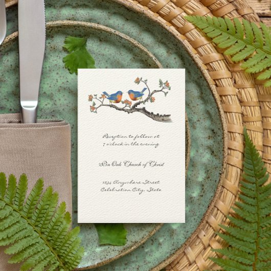 Niedliche Vintage Bluebirds Hochzeitseinladungen Einladung
