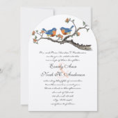 Niedliche Vintage Bluebirds Hochzeitseinladungen Einladung (Vorderseite)