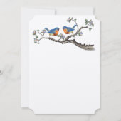 Niedliche Vintage Bluebirds Hochzeitseinladungen Einladung (Rückseite)