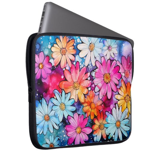 Niedliche Vintage Blume Kunst, Kultur Laptopschutzhülle (Vorne Rechts)