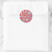 Niedliche Vintage Blume Runder Aufkleber (Tasche)