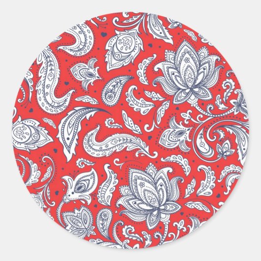 Niedliche Vintage Blume Runder Aufkleber (Vorderseite)